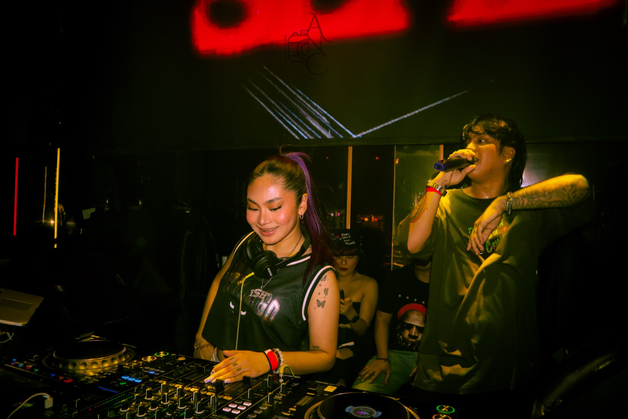 Fullsend DJs performing at a night event